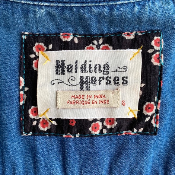 Anthropologie Holding Horses Denim Shirt Size 6 - Picture 7 of 8